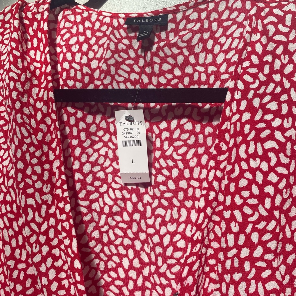 NWT Talbots Wrap Front Detail Blouse
